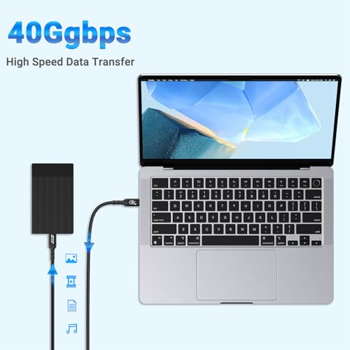 Ultra-Fast USB 4 Data Cable (1.5 FT, 2-Pack) – 40 Gbps Transfer Speed & 240 W Rapid Charging, Compatible with i Phone 15 Series, Samsung Galaxy & Thunderbolt 4/3 Devices – 8 K/6 K/5 K Video Output for Unmatched Performance and Versatility