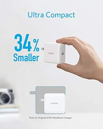 Anker 65 W PIQ 3.0 USB-C Fast Charger – Ultra-Compact Power Port III for Rapid Charging of Mac Book, i Pad Pro, i Phone, Samsung Galaxy & More – Universal Compatibility with Advanced Safety Features for On-the-Go Power Needs