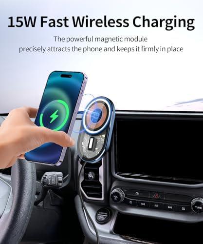 Transform Your Ford Bronco Sport 2021-2024 with the Ultimate Mag Safe-Compatible Wireless Charging Phone Holder – 360-Degree Rotating Mount for Seamless Navigation on 8-Inch Screens, Effortless Installation, and Secure Grip for Hands-Free Convenience