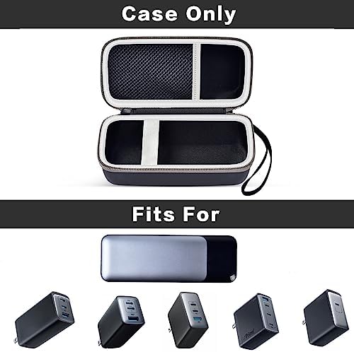 Casmilee Premium Hard Shell Power Bank Case for Anker 737/735/736/717 USB-C Chargers – Compact & Stylish Travel Organizer for Ga N Prime Nano II AC Adapter – Efficient Foldable Design for On-the-Go Charging Solutions