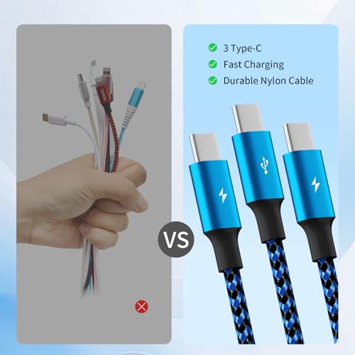 240 W 4-in-1 USB C Charging Cable – 6 FT Multi-Device Power Solution with LED Indicator for i Phone 16/15/14 Pro, Mac, i Pad, Samsung S25/S24 – Fast Charging Compatibility, Durable Design for Home & Travel
