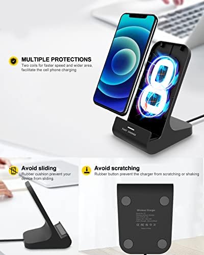 Ultra-Sleek Z1 Wireless Charging Stand – 10 W Fast Charger Compatible with i Phone 14/13/12 & Samsung Galaxy – Adjustable Viewing Angles, Overcharge Protection, and Modern Aesthetic for Effortless Charging Convenience