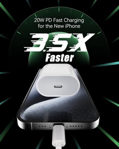 20 W USB-C Fast Charger for i Pad Pro & i Phone 15 – Ultimate Charging Kit with 6.6 ft Cable, 4 Cords & 2 Blocks – Rapid Power Delivery for i Pad 10 th Gen & i Pad Air 4/5 – Compact Design for Effortless On-the-Go Charging & Enhanced Device Compatibility – Maximize Your Productivity with Reliable Power Performance