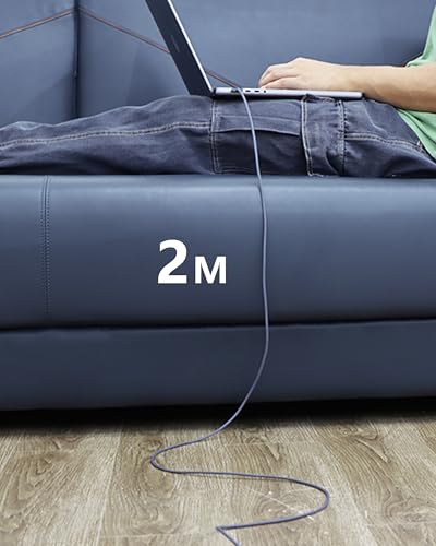 Magnetic USB-C Charging Cable (2 m) – Midnight Blue – Fast 3-in-1 Charge for Mac Book Air & Pro – Effortless Magnetic Connection, Durable Design for Ultimate Convenience – Perfect for Home & Office Use