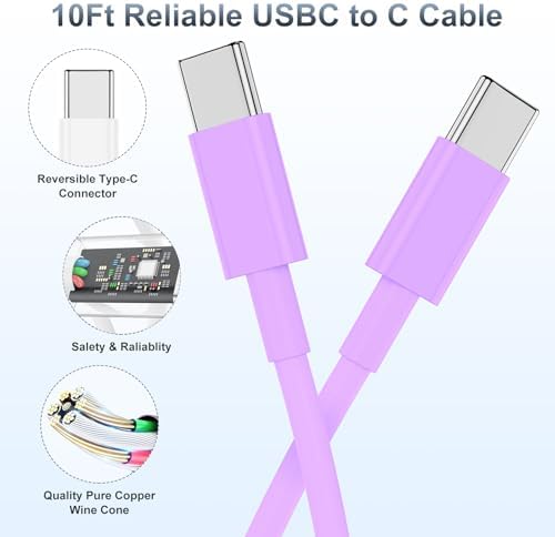 High-Efficiency 20 W USB-C Fast Charger for i Phone 16 & i Pad Pro – Versatile 6 ft & 10 ft Type C Charging Cables with Robust Wall Adapter for Quick Power Boosts – Perfect for i Phone 16 Pro Max, 15 Plus, and All i Pad Models – Maximize Your Charging Flexibility and Efficiency