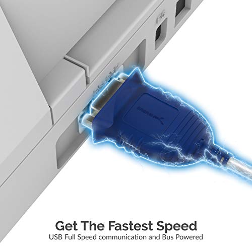 SABRENT USB-C to DB9 Serial RS-232 Adapter Cable (3 FT) – High-Speed Prolific PL2303 Chipset for Seamless POS, Modem, GPS, and Industrial Device Connectivity – Versatile USB 2.0 Solution for Legacy Device Integration with 1 bps to 12 Mbps Baud Rate – Durable, Portable, and Easy to Use