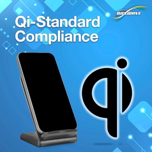 BLU G90 Pro Wireless Quick Charge Dock – 15 W Qi-Certified Ergonomic Charging Stand for Enhanced Desktop Productivity – Jet Black Sleek Design for Effortless Viewing and Fast Power Delivery – Ideal Hassle-Free Charging Solution for Modern Users