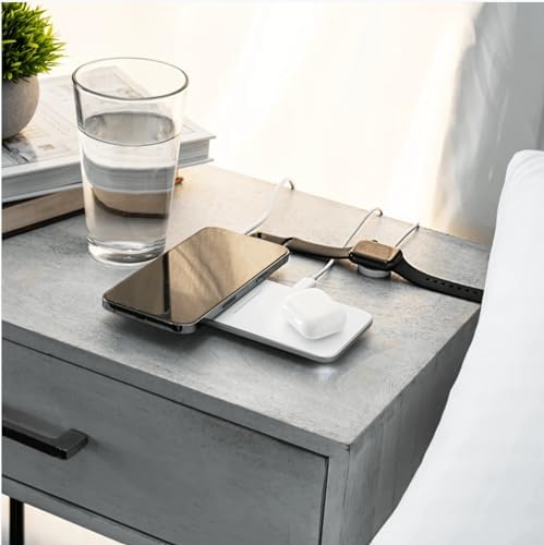 Ventev 15 W Qi Fast Wireless Charging Pad – Dual Device Charger for i Phone 16/16 Pro Max, 15/15 Pro Max, Samsung Galaxy & Note 20 – Sleek White Design for Efficient Power Boosts with Enhanced Safety Features – Ideal for Home & Office Use