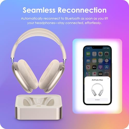 Magnetic Headphone Charging Station for Air Pods Max (2020/2024) – Dual Lightning & Type-C Connector Dock for Enhanced Compatibility and Quick Power-Up – Stylish Starlight Design for Home or Office Use