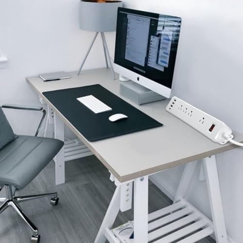 Maximize Your Charging Potential with Hdc Tek’s 9-Outlet Wall-Mount Power Strip – Featuring 3 Fast-Charging USB-A Ports & 1 PD USB-C Port, Sleek Flat Plug Design for Efficient Space Management, Ideal for Office, Home, and Dorm Use – Reliable Surge Protection & Stylish Black Finish for Modern Aesthetics