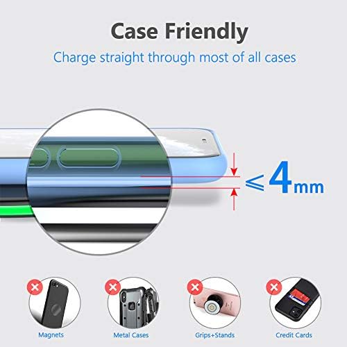 Yootech 10 W Fast Wireless Charging Pad with Quick Adapter – Effortless Charging Solution for i Phone 16 Series, Samsung Galaxy S22/S21/S20 & Air Pods Pro 2 – Sleek Design with Advanced Safety Features for Home and Office Use