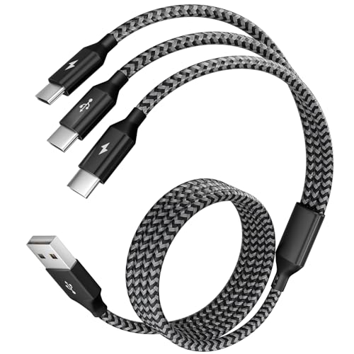 Revolutionize Your Charging Experience with the 4-in-1 USB-C Charging Cable – 240 W Fast Charge Multi-Device Connector for i Phone 16/15/14/13, Samsung Galaxy, Tablets & More (5 FT) – Enhanced E-Mark Chip Technology for Optimal Performance and Universal Compatibility