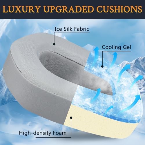 SOULWIT Cooling Gel Earpads for Logitech G733, G535, G335 – Advanced Comfort & Noise Isolation Cushions for Immersive Gaming – Durable Grey Replacement Ear Pads for Enhanced Audio Performance and Extended Playtime