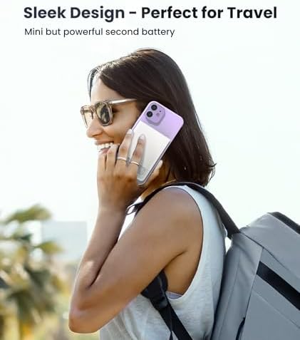 Ultra-Slim 5000 m Ah Magnetic Power Bank – Lightweight Portable Charger with 20 W Fast PD Charging for i Phone 12-16 Pro Max & Air Pods Pro II – Reliable Travel Battery Solution for On-the-Go Power Needs