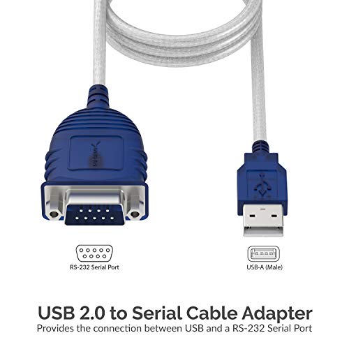 SABRENT USB-C to DB9 Serial RS-232 Adapter Cable (3 FT) – High-Speed Prolific PL2303 Chipset for Seamless POS, Modem, GPS, and Industrial Device Connectivity – Versatile USB 2.0 Solution for Legacy Device Integration with 1 bps to 12 Mbps Baud Rate – Durable, Portable, and Easy to Use