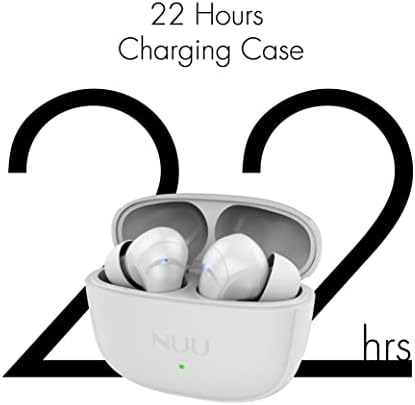 Transform Your Sound Journey with NUU Buds A | Pearl White Wireless Earbuds Featuring Advanced Active Noise Cancelling | 30-Hour Playtime & Effortless Bluetooth Connectivity | Ergonomic Comfort for All-Day Use and Secure Fit