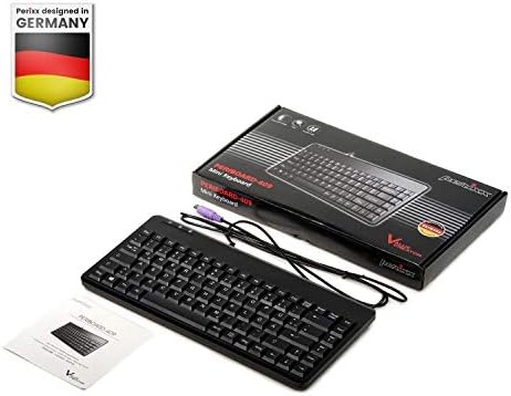 Compact Perixx PERIBOARD-409 H Wired USB Mini Keyboard with Dual USB Hubs – Effortless Typing Experience for Limited Spaces, Enhanced Compatibility, and Fast Connectivity
