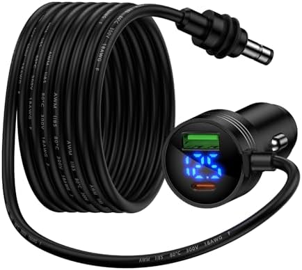 High-Performance 3 in 1 Starlink Mini Car Charger Adapter with Digital Display – 12 V-24 V Compatibility, 10 FT Power Cable, USB-C PD 30 W & USB A 18 W Ports for Rapid Charging in Cars and Trucks – Ultimate Travel Companion for All Devices