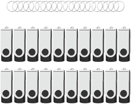 Reliable Wooolken 32 GB USB Flash Drives 10-Pack – Portable Memory Sticks with Keychains for Effortless File Transfers on PC & Laptop – Fast USB 2.0 Storage Solution in Sleek Black Design