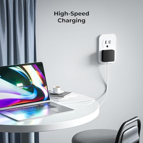 Nekmit 65 W Ga N Dual USB Fast Charging Wall Charger – Ultimate Travel Power Adapter for i Phone 15 Pro Max, i Pad Pro, Air Pods & Galaxy Devices – Compact, Lightweight Design with Advanced Safety Features for Efficient, Reliable Charging Solutions