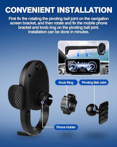 Experience Unmatched Convenience with the Autorder Custom Fit Phone Holder for 2019-2022 Mercedes-Benz C-Class, GLC, and 2021-2022 V-Class – Hands-Free 360-Degree Rotating Mount for 10.25″ Screens – Securely Access GPS, Music & Calls Effortlessly – Premium Quality Car Phone Cradle for Ultimate Compatibility and Style – Enhance Your Driving Safety with Easy Installation and Durable Design – Perfect Accessory for Modern Mercedes-Benz Owners