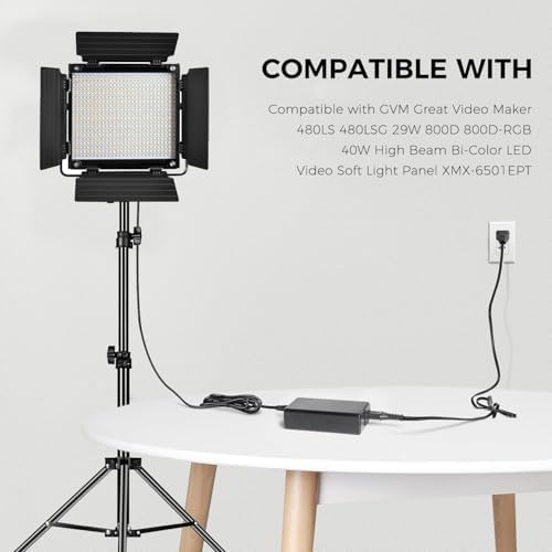 Reliable 15 V AC/DC Power Adapter for GVM Great Video Maker Series – Seamless Compatibility with 520 S, 560 AS, 672 S, 680 RS & 480 LS Soft Light Panels – Fast Charging, Durable Design for Professional Photography & Videography – Essential Power Supply for Uninterrupted Bi-Color LED Lighting Performance