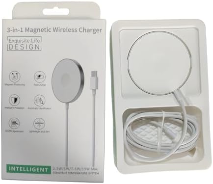 HYDGYC 15 W Mag Safe Wireless Charging Pad – Ultimate Fast Charging Solution for i Phone 16 Series & Air Pods – Sleek Black Design with 3.3 ft Cable – Effortless Magnetic Alignment for Tangle-Free Power – Compatible with i Phone Models 12, 13, 14 & More – Elevate Your Charging Experience with Reliable Speed and Style