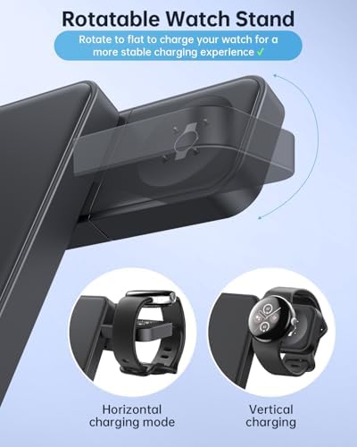 Revolutionary 3-in-1 Foldable Wireless Charger for Google Pixel Devices – Fast Charging Stand for Pixel Watch 3/2, Pixel 9 Pro/XL/9 a/8 Pro/8 a/7 Pro/7 a/6 Pro & Pixel Buds Pro 2 – Compact, Portable Design with Adapter Included – Sleek White Finish for Home or Travel – Ultimate Solution for Efficient Multi-Device Charging