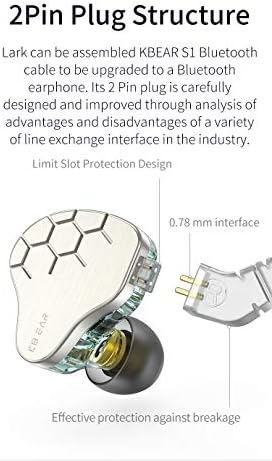 KBEAR KB02 Vibrant Resin Bone Conduction Earbuds – High-Performance In-Ear Monitors for Musicians, Ergonomically Designed with Dynamic Driver Technology, 2 Pin 4 N OFC Cable, and 3.5 mm Compatibility for Superior Sound Clarity and Extended Comfort