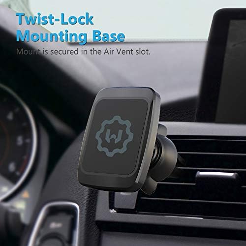 Wix Gear Magnetic Phone Holder for Car – Ultra-Stable Twist-Lock Air Vent Mount with Swift-Snap Technology, Universal Smartphone Compatibility, Strong Magnetic Grip for Secure Hands-Free Driving, Sleek Design for All Vehicles