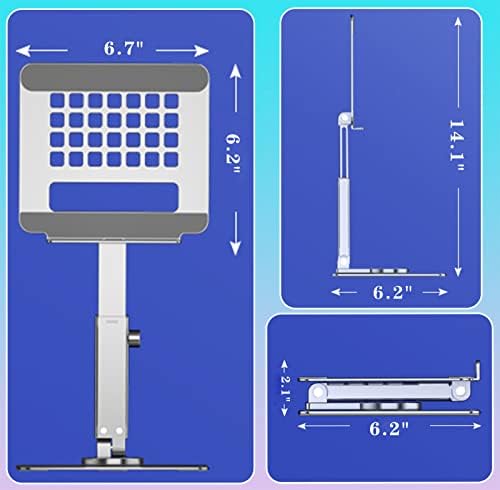 Guazi V 360° Adjustable Tablet Stand – Ergonomic, Foldable Holder for i Pads (10.2-12.9”), Kindles, and Smartphones (4-13”) – Anti-Slip Desktop Mount for Enhanced Comfort in Work, Cooking, Gaming, and Reading – Versatile Device Compatibility and Strain-Reducing Design