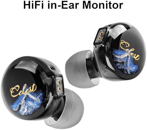 QOA Kinera Celest Premium Hi-Fi In-Ear Monitors – Superior SPD2.0 BA Driver Wired Earphones for Musicians, DJs & Sound Engineers, Durable Resin Construction with Customizable 2-Pin Detachable Cable in Striking Blue for Unmatched Comfort and Acoustic Precision