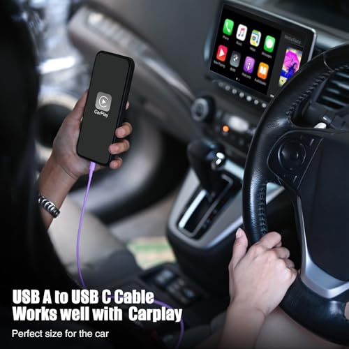 6 FT USB A to USB C Carplay Charging Cable – 3-Pack for i Phone 15/16, i Pad Pro/Air/Mini, Samsung Galaxy S25/S24/S23, and Mac Book – Fast Charging & High-Speed Data Transfer for Enhanced Compatibility on the Go