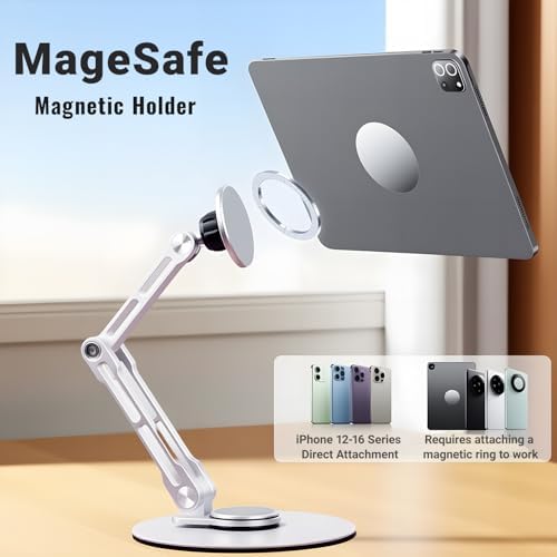 Revolutionary Magnetic i Pad Desk Stand: Ergonomic 360° Adjustable Aluminum Alloy Holder for Ultimate Comfort and Productivity | Portable Tablet Accessory for Home, Office, and Meetings – Universal Compatibility for All Tablets