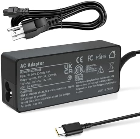 100 W USB-C Laptop Charger for Enhanced Device Compatibility – Universal Power Supply Adapter for Lenovo Think Pad, HP, Mac Book Pro/Air, Acer, MSI, and More – Rapid PD Charging with Reliable 100 W Output for Optimal Performance and Efficiency – CE and FCC Certified Quality Assurance