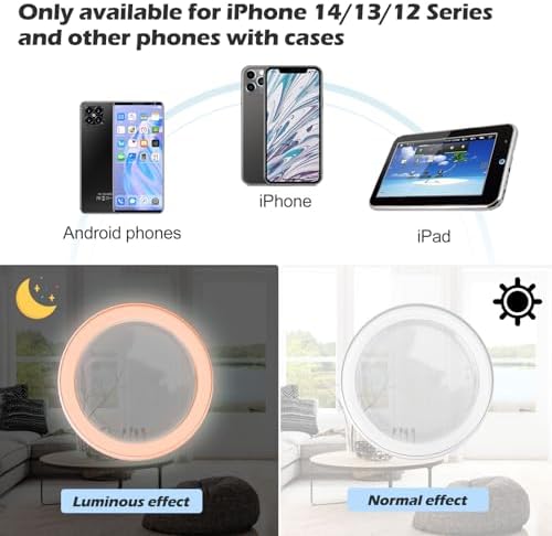 Ultra-Slim Luminous Magnetic Base for Pop Socket – Versatile Clear Stand Compatible with i Phone 12/13/14/15 Pro Max & Plus – Enhanced Mag Safe Integration for Effortless Hands-Free Viewing – Ideal for Magnetic Charging Accessories – Lightweight Acrylic Design with N52 Magnets – Perfect for All Smartphones with Optional Magnetizing Sheet