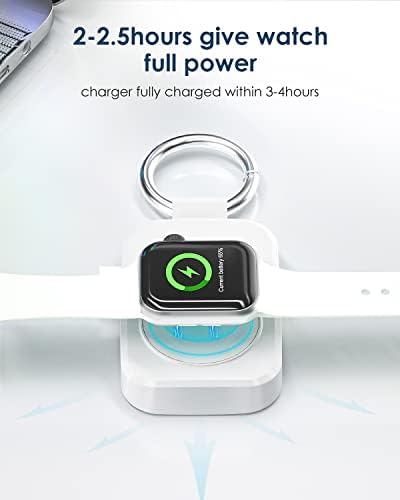 Compact Wireless Magnetic Power Bank for Apple Watch – 1000 m Ah Travel Charger with Keychain Attachment, Fast Charging for Series 10/9/8/7/6/SE/5/4/3/2/Ultra 2 – Perfect Accessory for Active Lifestyles and Professionals – Sleek Black Design for Effortless Portability