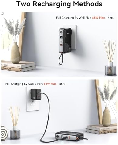 Ultimate 3-in-1 Fast Charging Power Bank – 10,000 m Ah with Integrated USB-C Cable & 65 W Wall Charger for Seamless Device Compatibility – Ideal Battery Pack for i Phone 16/15, Samsung, Mac Book & More – Compact & Lightweight Design with Smart Digital Display & Dual Charging Ports for Concurrent Use – Perfect for Travelers & Everyday Power Needs