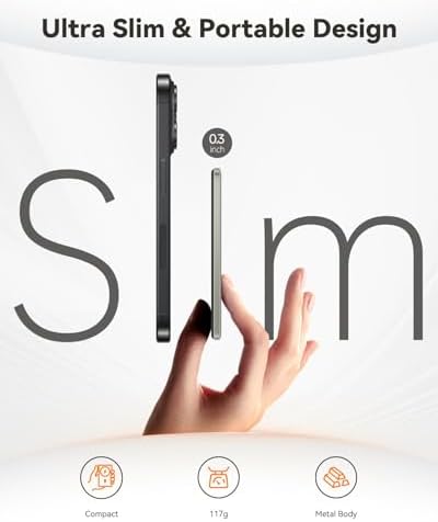 Ultra-Slim Kuulaa Mag Safe Battery Pack 5000 m Ah – Magnetic Portable Charger for i Phone 12-16 Pro Max with USB-C PD 20 W Fast Charging, Elegant Titanium Finish for On-the-Go Power Solutions