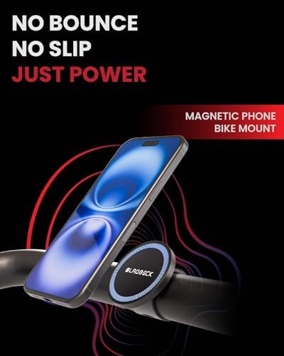 Gym Stationary Bike Mount with Adjustable Straps for Magsafe – Magnetic Phone Holder for Gym Equipment & Golf Push Cart – Compatible with Peloton Accessories – Strong Rear Magnets for Secure Hold – Enhanced Compatibility and Speed