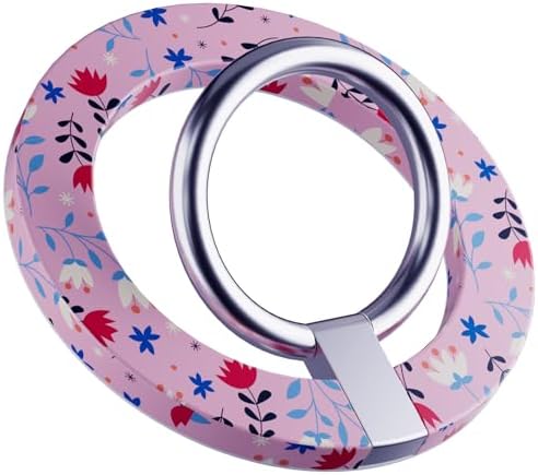 for MagSafe Phone Grip, Magnetic Phone Ring, Compatible with MagSafe Ring Holder with Adjustable Stand for iPhone 15/14/13/12 Series, Floral Green – Enhanced Compatibility and Speed