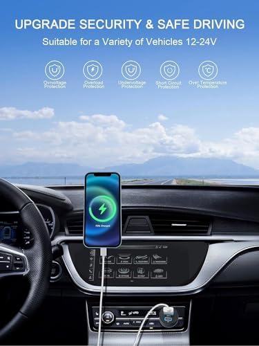 QGee M 91 W USB C Car Charger Adapter – 2 Pack Fast Charging Cigarette Lighter Charger with PD3.0 for i Phone 15/14/13 Pro MAX, i Pad Pro & Galaxy S24/S23/S22 – Ultimate Travel Solution with Enhanced Safety Features and Dual Ports