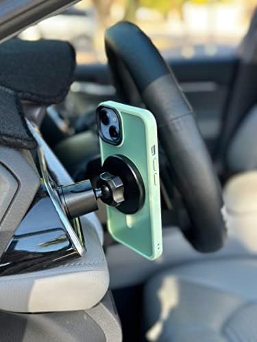 Mag Safe-Compatible Cup Holder Phone Mount – Ultra-Strong Magnetic Phone Holder with Flexible Gooseneck, Expandable Base for Secure Fit in Any Vehicle, Perfect for i Phone, Galaxy, and Pixel – Enhance Your Driving Safety and Convenience