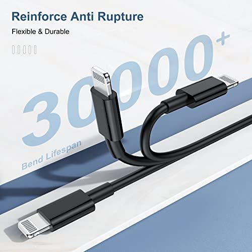 Premium 2 Pack USB C to Lightning Cable – 6 ft Apple MFi Certified Fast Charging Cord for i Phone 13/12/11 Pro/Max, Durable Power Delivery Charging Solution in Sleek Black – Unmatched Speed and Compatibility for On-the-Go Users
