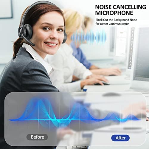 Ultra-Comfort Bluetooth Headset V5.2 – Wireless On-Ear Headphones with Advanced Noise Cancellation and Superior Call Clarity for Smartphones and Laptops – Lightweight Design with Extended Battery Life for Uninterrupted Audio Experiences