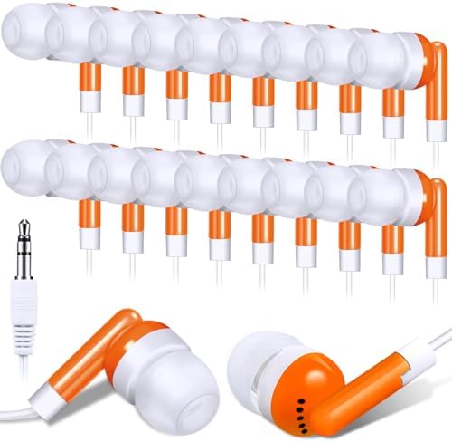Bulk Konohan 100-Piece Earbuds – Individually Packaged 3.5 mm Headphones for Educational Settings – Lightweight, Durable Student Earphones Designed for Comfort in Classrooms, Libraries, and Learning Environments – Hygienic Black Design for Extended Use and Enhanced Focus
