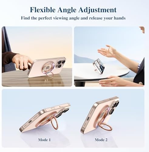 Discover the GVIEWIN Magnetic Phone Ring Holder: A Cutting-Edge 360° Rotatable Kickstand for Mag Safe Devices – Perfectly Tailored for i Phone 16 Pro Max/Plus, 15, 14, and 13 (Elegant White Finish) – Unmatched Stability and Hands-Free Viewing Experience Upgrade your smartphone usage with this premium accessory that not only enhances grip but also transforms your device into a versatile stand for effortless video calls and streaming. Featuring a robust magnetic attachment for secure hold, this stylish phone ring holder is engineered for seamless integration with Mag Safe technology. Experience the freedom of adjustable angles, allowing for convenient portrait or landscape modes, perfect for navigation or entertainment on-the-go. Its sleek white design not only ensures durability but adds a sophisticated touch to your device. Elevate your everyday smartphone experience with the GVIEWIN Magnetic Phone Ring Holder – where functionality meets elegance.
