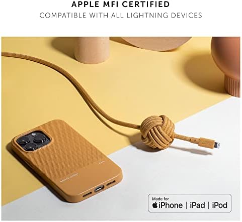 Native Union Night Cable – 10 ft Heavy-Duty USB-C to Lightning Charging Cable with Weighted Knot for i Phone 14 and Earlier – MFi Certified, Fast Charging, Stylish Zebra Design for Ultimate Convenience and Durability