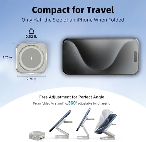 Revolutionize Your Charging Experience with AC Island 5-in-1 Portable Travel Wireless Charger – Fast 15 W Magnetic Stand for i Phone 16/15/14/13, Apple Watch & Air Pods, Includes 35 W Adapter, Ideal for On-the-Go Lifestyle and Enhanced Compatibility