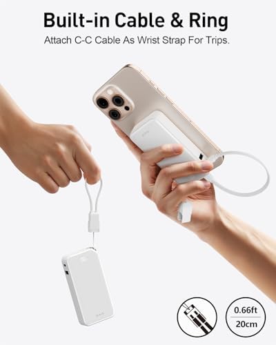 Ultra-Compact 10,000 m Ah i WALK Power Bank – 30 W PD Fast Charging with USB-C Ports & Built-in Stand for i Phone 16/15 Pro Max, Samsung S25/S24 Series – Essential Travel Battery Pack for On-the-Go Charging